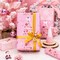 Reversible Pink Christmas Wrapping Paper - Mini Roll - 17 Inch x 33 Feet - Pink Christmas Tree Wrapping Paper and Snowflake Design for Holiday, Party Celebration